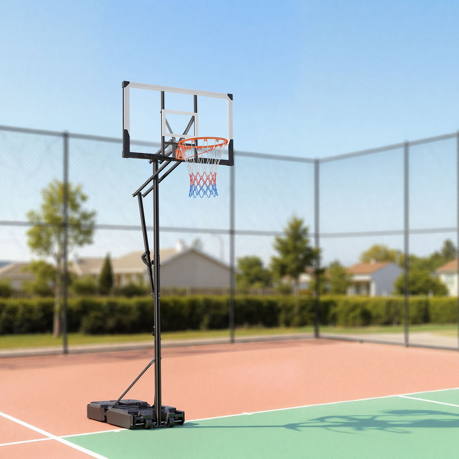 Portable Basketball Stand With Adjustable Height And Backboard_voghion.com